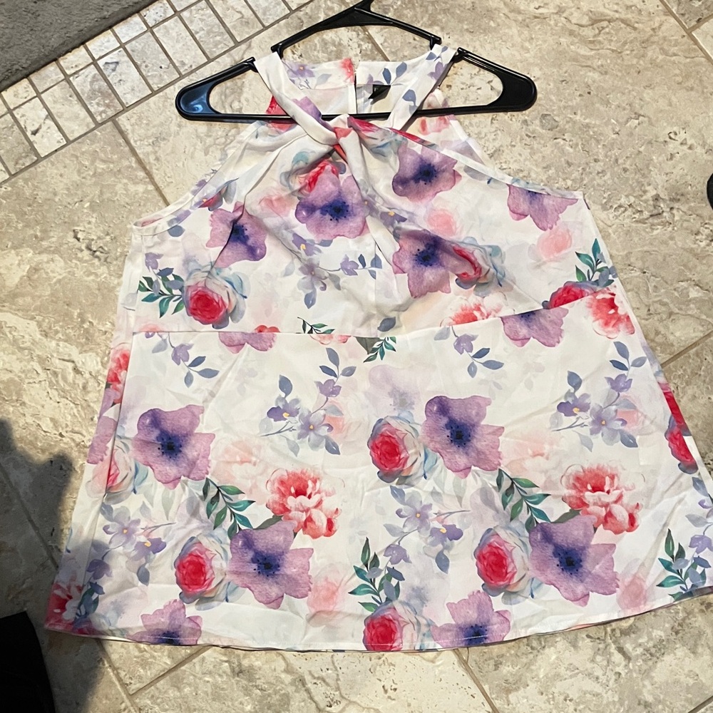 3/$30 Floral Halter Top by Emery Rose Size XL